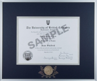 UBC Silver metal diploma frame with silver plated medallion (SS.13.5X16.NPB/SS/SC&LL)